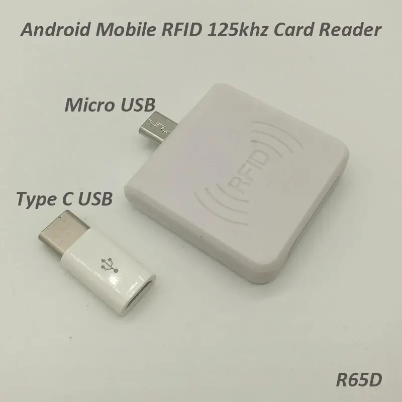 R65D-T Мини размер USB Rfid кард-ридер для Android мобильного телефона микро USB Rfid 125 кГц или 13,56 МГц кард-ридер - Цвет: R65D-T
