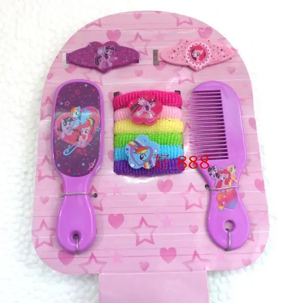 My Little Pony Hair Accessories backpack rubber bands + Comb Mirror Clips 10pcs/Set | Детская одежда и обувь
