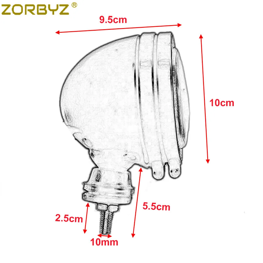 ZORBYZ мотоциклетная хромированная металлическая Ретро светодиодная фара дальнего