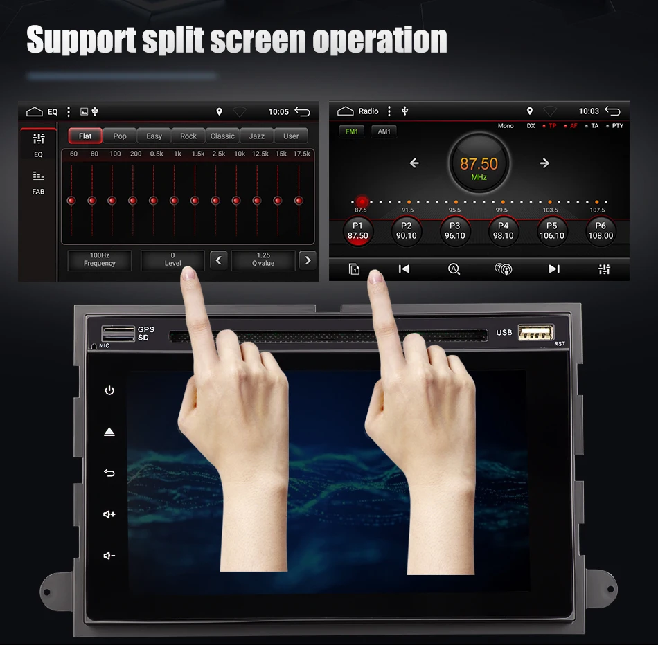 Eunavi автомобильный DVD 2 din радио для Ford 500/F150/Explorer/Edge/Expedition/Mustang/fusion/Фристайл 8 ядер 2G+ 3 2G Android 9