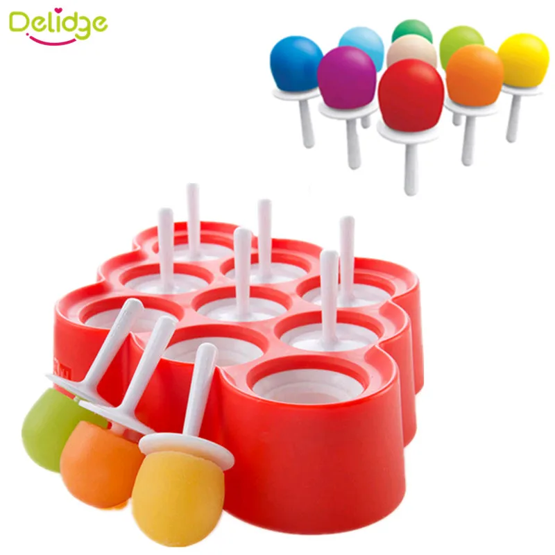 Delidge 1 шт. 9 отверстий круглая форма для мороженого пищевой пластик + силикон