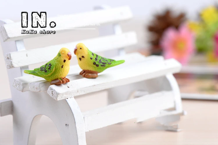 Милая Миниатюрная модель в виде попугаев птиц животных микро сказочные садовые