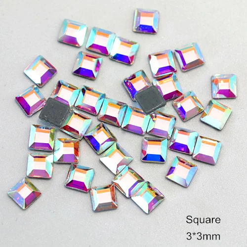 square 3x3mm AAAAA качественные стразы специальной формы, стразы горячей фиксации, стразы горячей фиксации Y3853 - Цвет: square 3x3mm