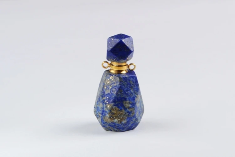 Lapis BOROSA Новые 4 шт. трендовые флаконы духов Форма натуральный мульти-вид камня соединители драгоценные камни двойные подвески для ожерелья DIY WX1170 - Окраска металла: Lapis