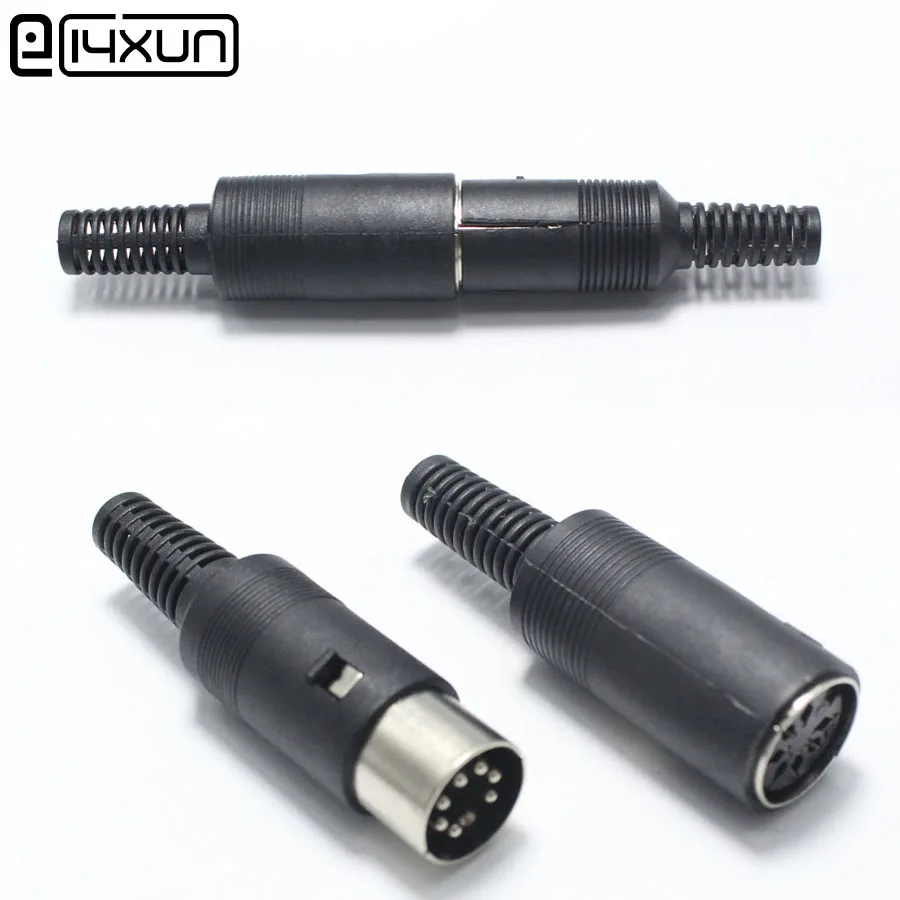 1 комплект 7Pin гнездовой DIN jack + штекер с пластиковой ручкой коннектор адаптер |