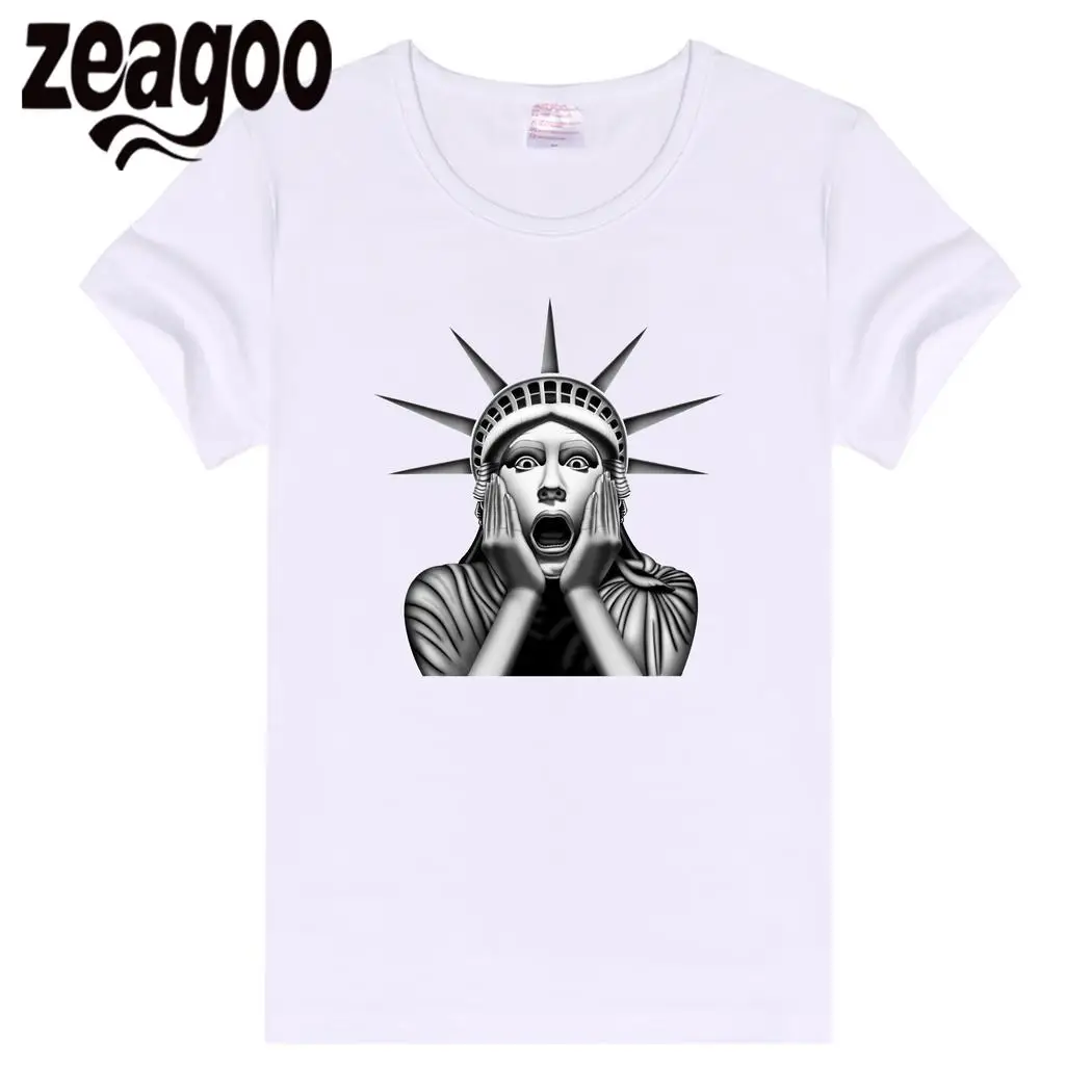 Zeagoo рукавом Повседневное шеи экипажа Slim Fit мягкие короткие Для женщин футболка