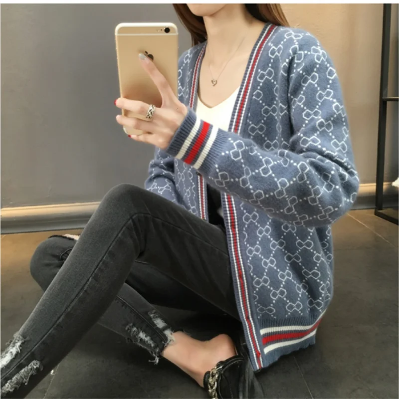 Autumn Women Casual Sweaters Sexy Ladies Loose Tops Jumpers Outwear Knitted Wear Coats Winter Jacket 2018 Korean Cardigans |