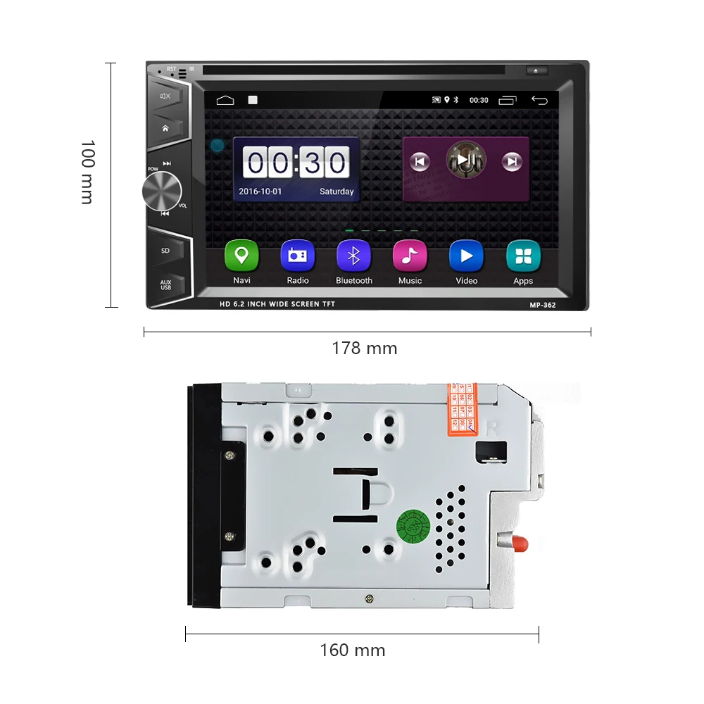 Hikity 2 din Автомобильный мультимедийный dvd-плеер Android gps сенсорный экран автомобильное радио двойной USB Авторадио с Android/Iphone Зеркало Ссылка
