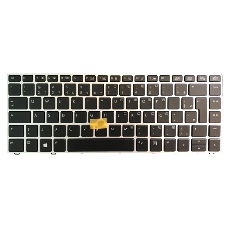 Бразильская Клавиатура для ноутбука hp EliteBook Folio 9470 M 9480 серебряная рамка с