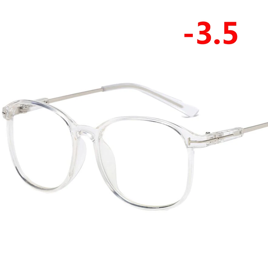 Myopia 350 0,5-1,0-1,5-6,0 анти-синий светильник очки Близорукость ретро прозрачная и черная оправа очки по рецепту для унисекс - Цвет оправы: Myopia 350