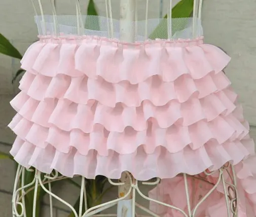 

3 yards Pink Pleated Chiffon Trim Lace Bridal Lace Trim