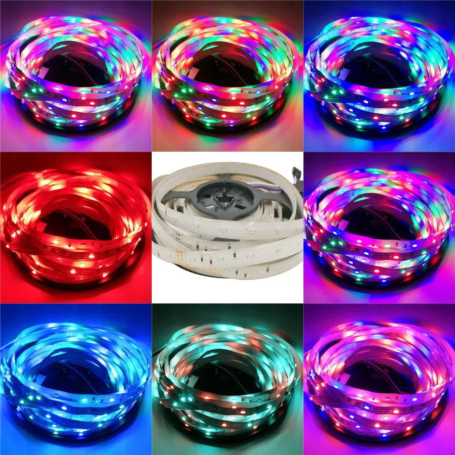 5 м 2835 Светодиодная лента RGB Светодиодная лента e светильник DC 12 В наружный светильник ing tiras светодиодный для Рождественского украшения CE
