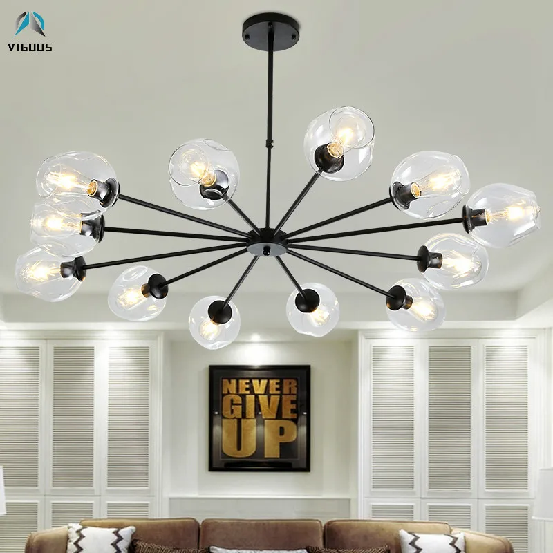 Люстра Светодиодная в скандинавском стиле Металлическая лампа с подвеской E27 для