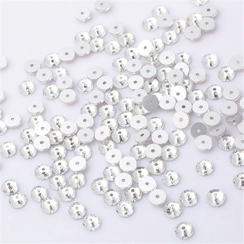Круглый Стразы 3-8 мм белый камень для пришивания кристалл с плоским основанием 1