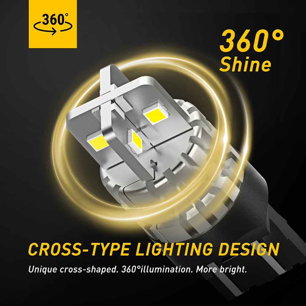 Нет Hyper Flash T20 7440 W21/5 Вт WY21W 1156 P21W T25 3157 3156 P27/7 светодиодный лампы Авто Сигнал поворота