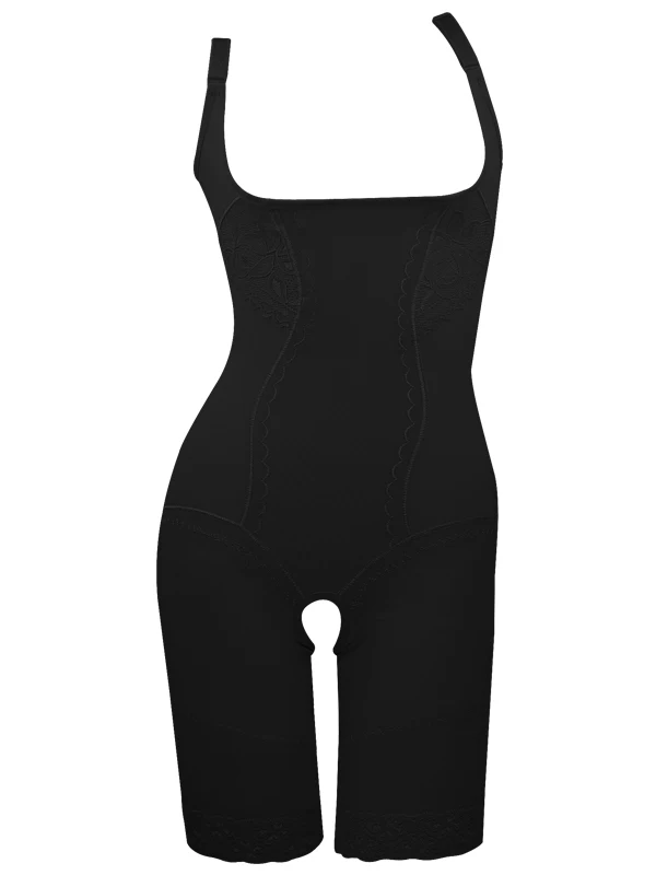 Черный/кожа u-образная грудь полупрозрачный корсет под кружева подол брюки плюс