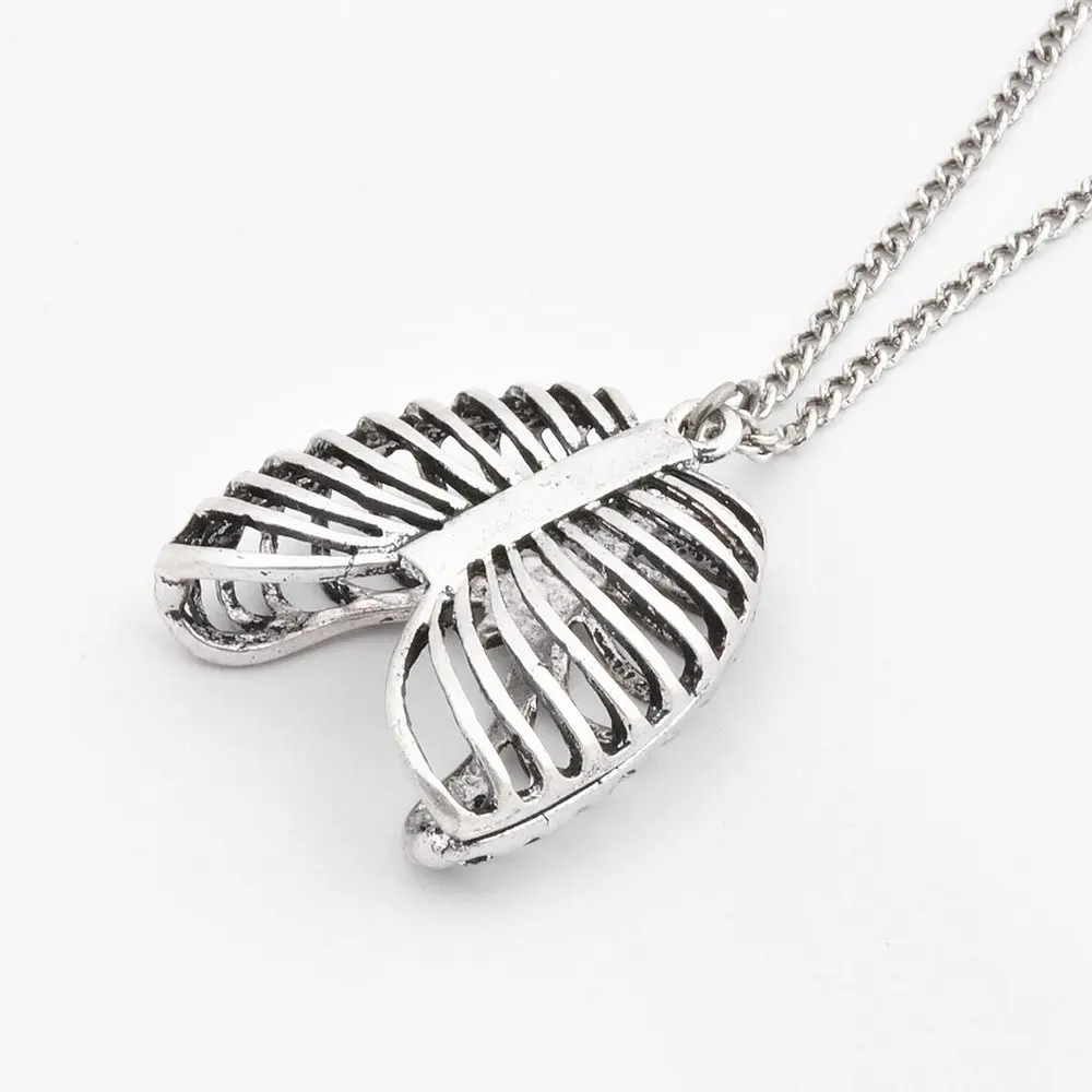 Модное готическое винтажное ожерелье в рубчик анатомический скелет сердце