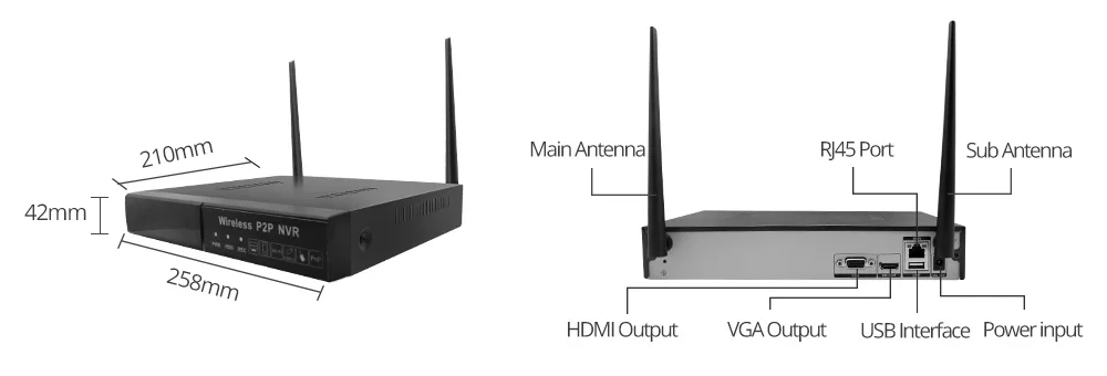 Weтранс система видеонаблюдения 1080p wifi камера система безопасности наружная H.265 Беспроводная система видеонаблюдения домашняя 8CH wifi nvr комплект 8 камер