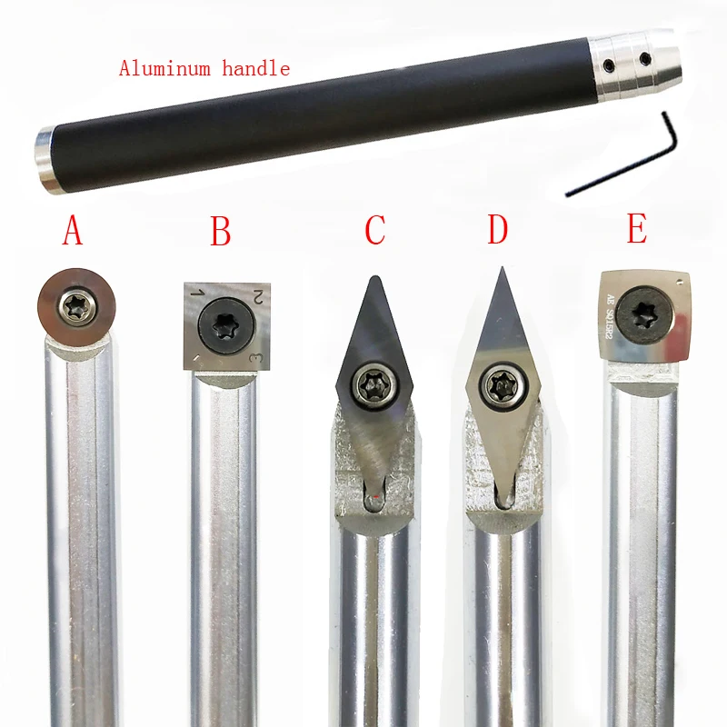 Wood Turning Tool Chisel Changeable Tungsten Titanium Tip Lathe Insert Cutter Can Match Aluminum Hadle Woodworking | Инструменты