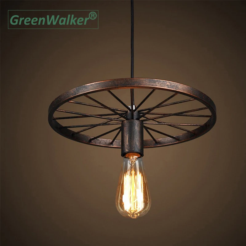 EEG Lighting Ретро Античная Художественная ковка большой сарай колеса подвесные