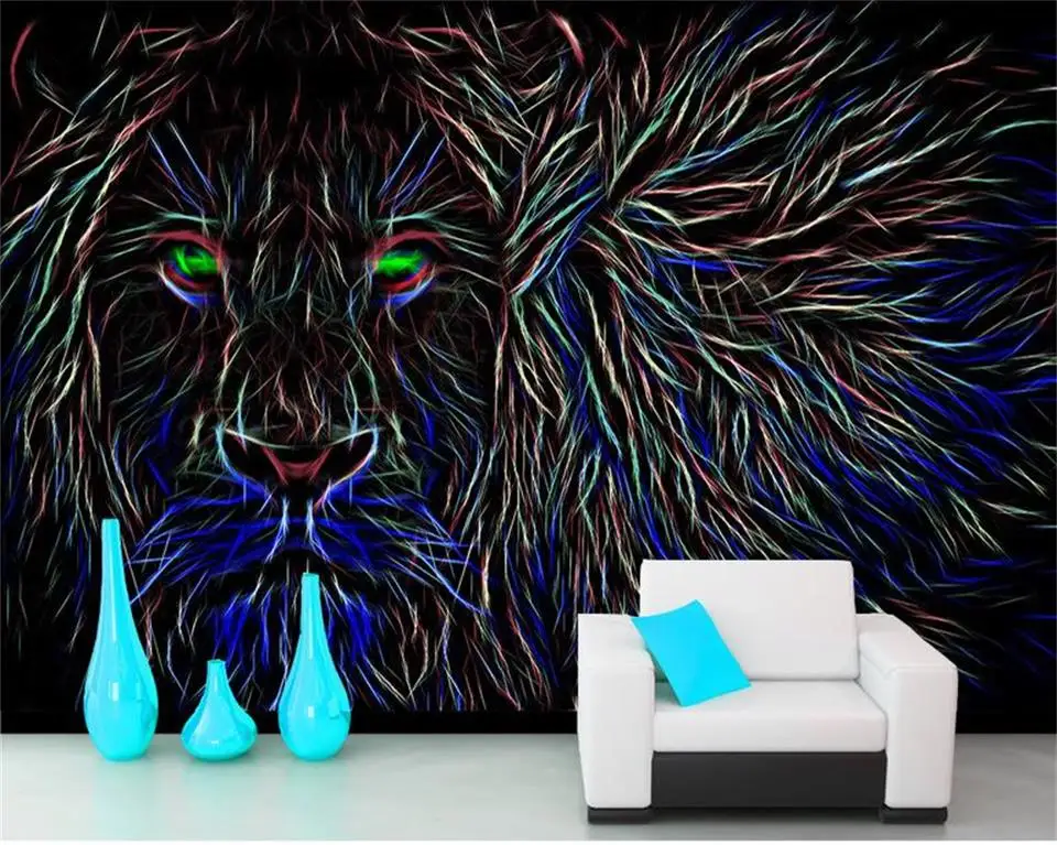 Фотообои на заказ 3d обои в европейском стиле с изображением Льва тигра фона для