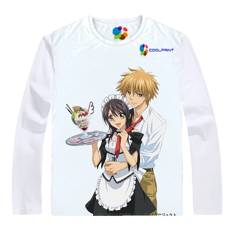 Coolprint японский Футболка с изображением в стиле аниме горничная сама футболки