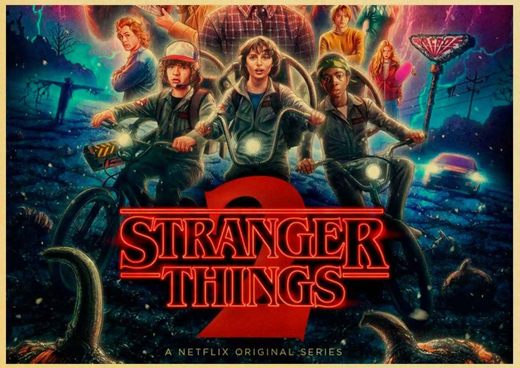 D075 Сериал "странные вещи", винтажные плакаты, печать, настенная живопись, индивидуальное украшение комнаты, Декор стены для дома, бара, кафе - Цвет: D075