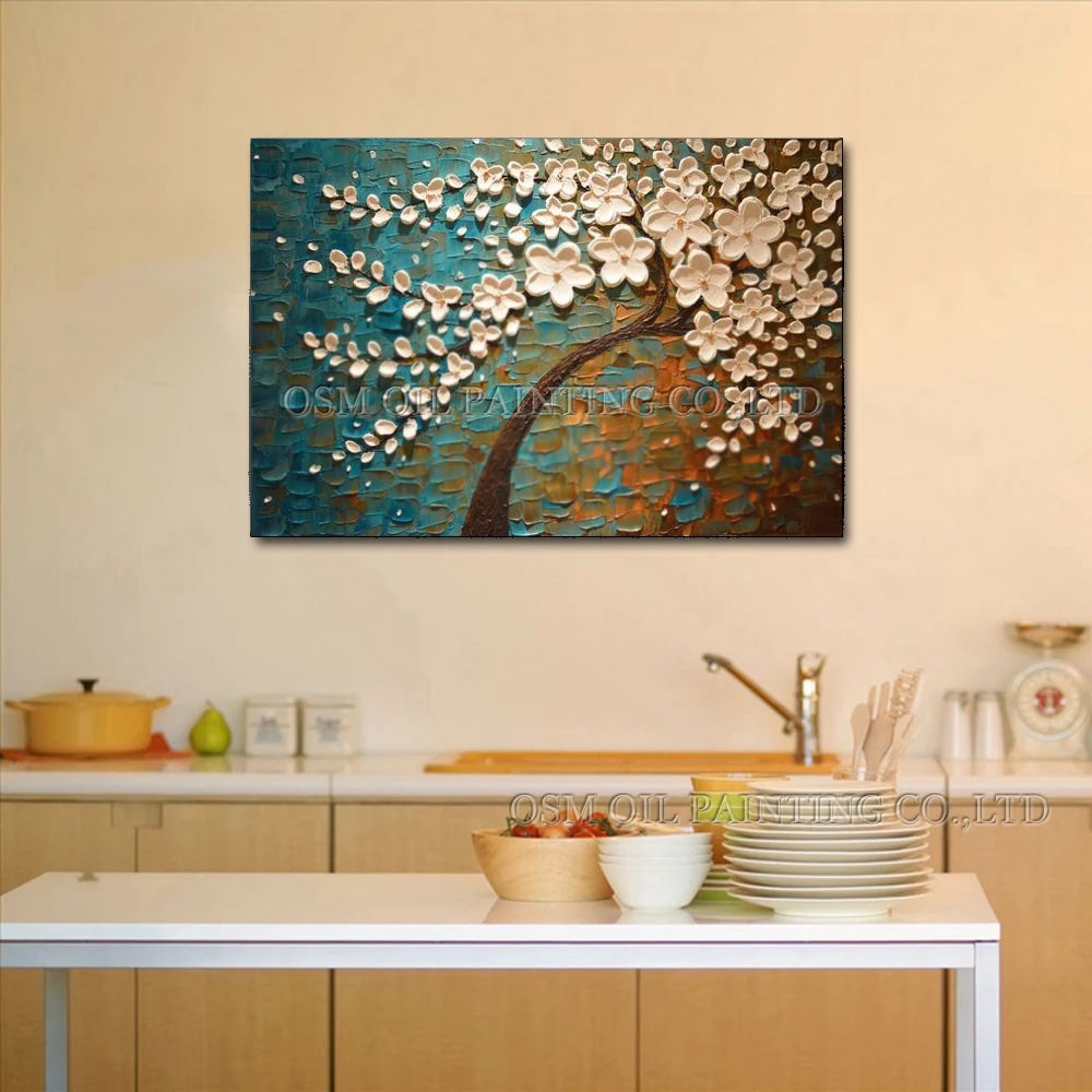 Ручная роспись высокого качества без рамы виды деревьев картина маслом на холсте