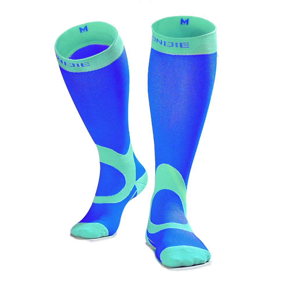 E4069-Blue AONIJIE E4069 Компрессионные носки, чулки, спортивные, подходят для бега, марафона, футбола, велоспорта, медсестер, голени, спортивные, Oudtoor - Цвет: E4069-Blue