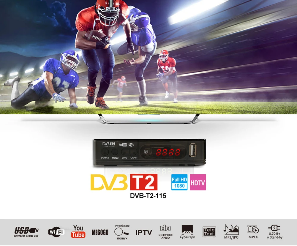 1080P HD ТВ тюнер Dvb T2 Vga ТВ коробка Dvb-t2 для монитора адаптер USB2.0 тюнер приемник спутниковый декодер Dvbt2 Прямая поставка