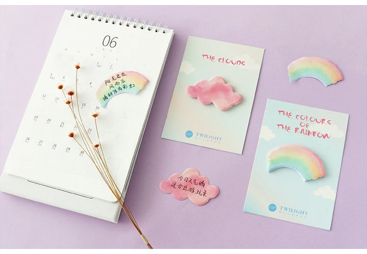 Kawaii милый облако Радуга наклейка маркер Закладка Памятка pad Флаги Agenda Sticky Note канцелярские товары школьные офисные принадлежности sl1266