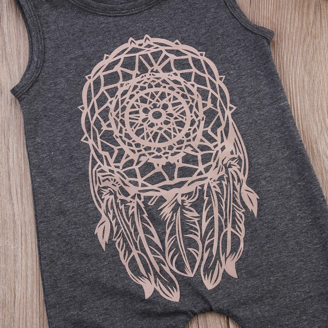 Новый детский комбинезон без рукавов с цветочным принтом для маленьких девочек