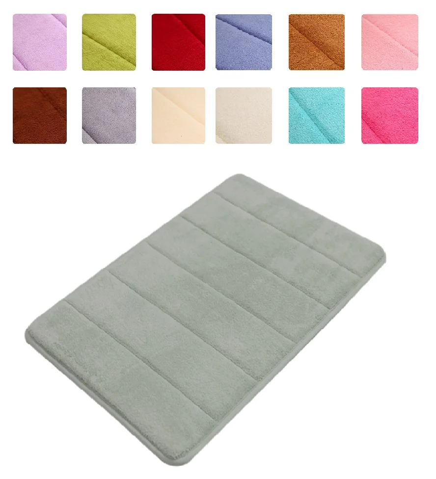 

CAMMITEVER Coral Foam Non-Slip Back Rug Soft Bathroom Carpet Memory Foam Bath Mat