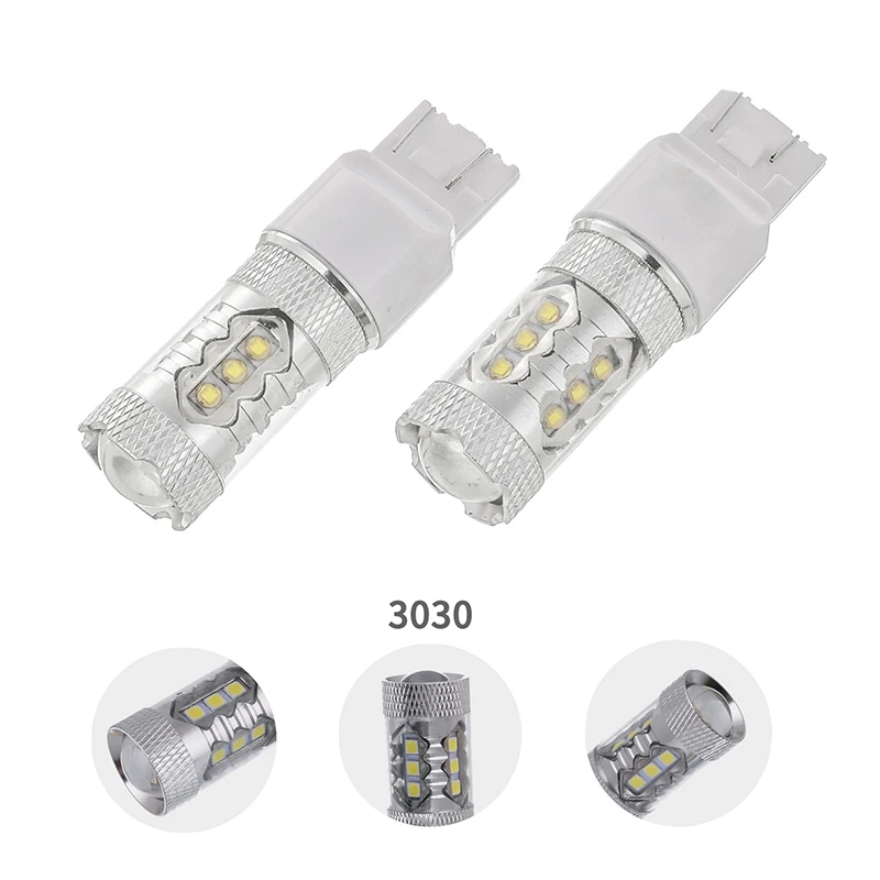 

2x Error free 80W High Power 16 CREE Chip 7443 T20 LED Bulbs For Front or Rear Turn Signal Stopping Lights Brake Tail Light