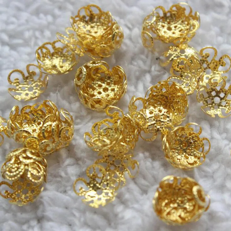 100 unids 10*10 мм серебро колодка полые цветок DIY расположенных Jewelry аксессуары