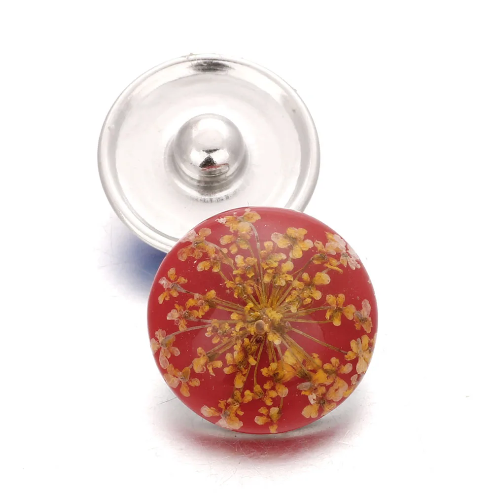 10 шт./лот смешанные пуговицы 18 мм модные из сплава в виде цветов и смолы подходят