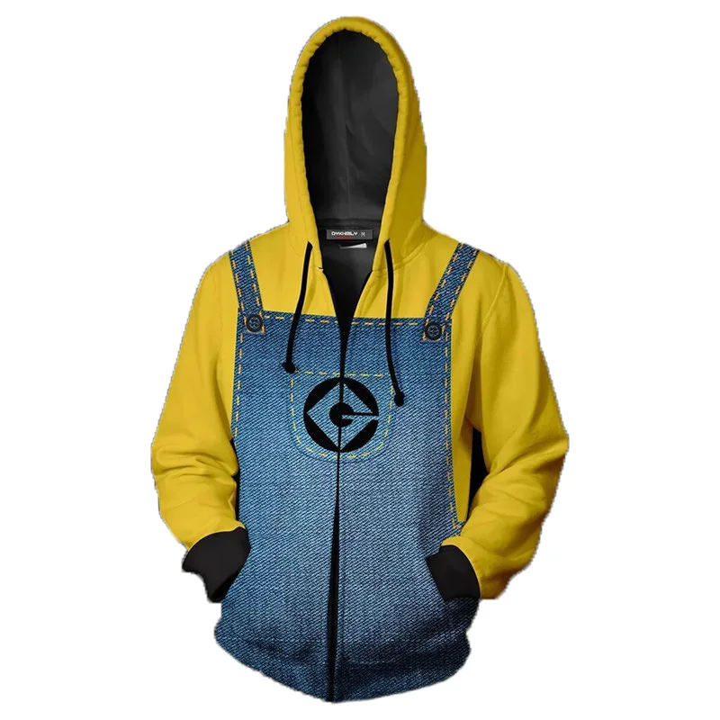 Hoodies 7 Толстовки с капюшоном в стиле Аниме Миньоны, толстовка с 3D-принтом, укороченный свитер на молнии с капюшоном, мужские куртки, спортивный костюм для худи для мальчиков и девочек - Цвет: Hoodies 7