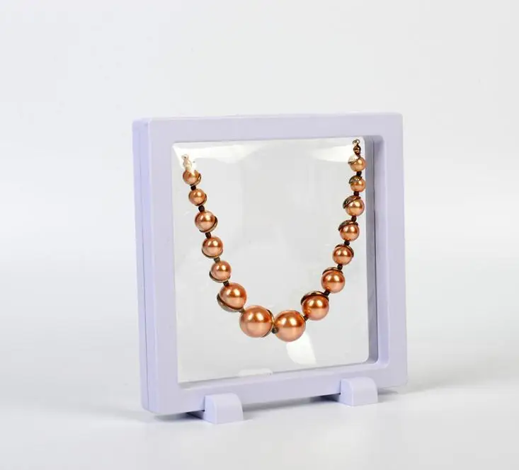 40pcs 160*160*20mm Clear PET Membrane box Holder Floating Display Case Earring Gems Ring Jewelry Suspension Packaging Box SN1895 | Дом и сад