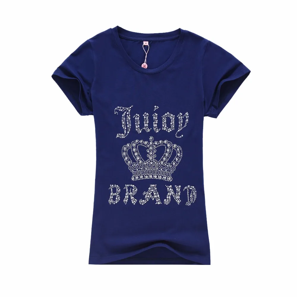 Повседневная Женская футболка с узором из страз 5 цветов | одежда