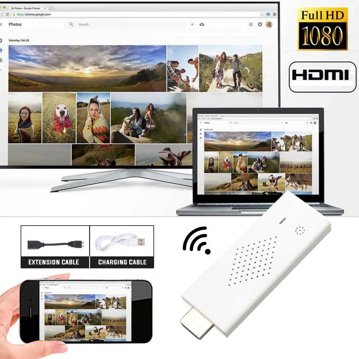 Bluetooth-адаптеры HDMI адаптер экран к HDMI адаптер ТВ ключ беспроводной экранный проигрыватель для iOS для Android USB