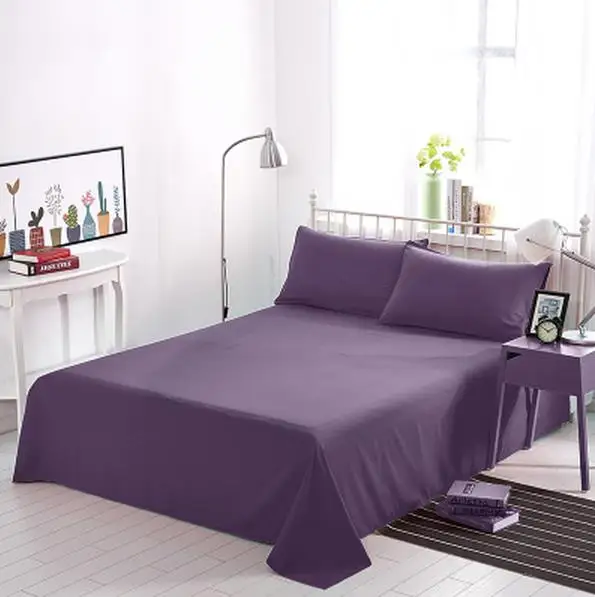 2.0 м Чистый цвет школьном общежитии 3 шт. без каблука Простыни комплект 100% хлопок