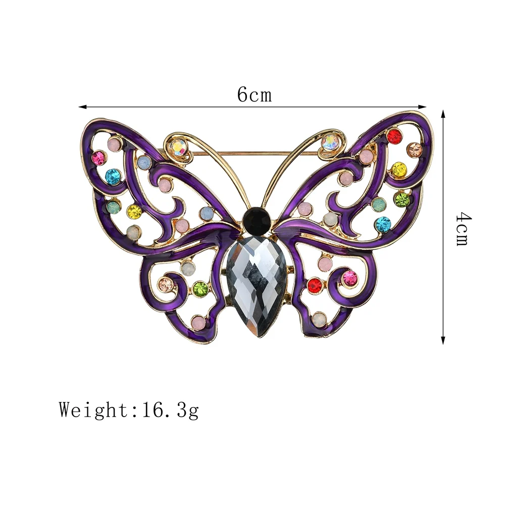 Брошь "МиссСайСай" винтажная с яркой эмалью бабочка с камнями насекомое брошь булавки свадебные украшения для женщин.