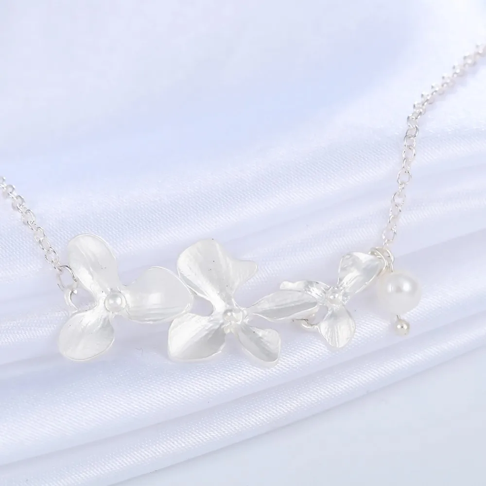 Лидер продаж корейский цветок орхидеи Женская Цветочная цепочка из сплава