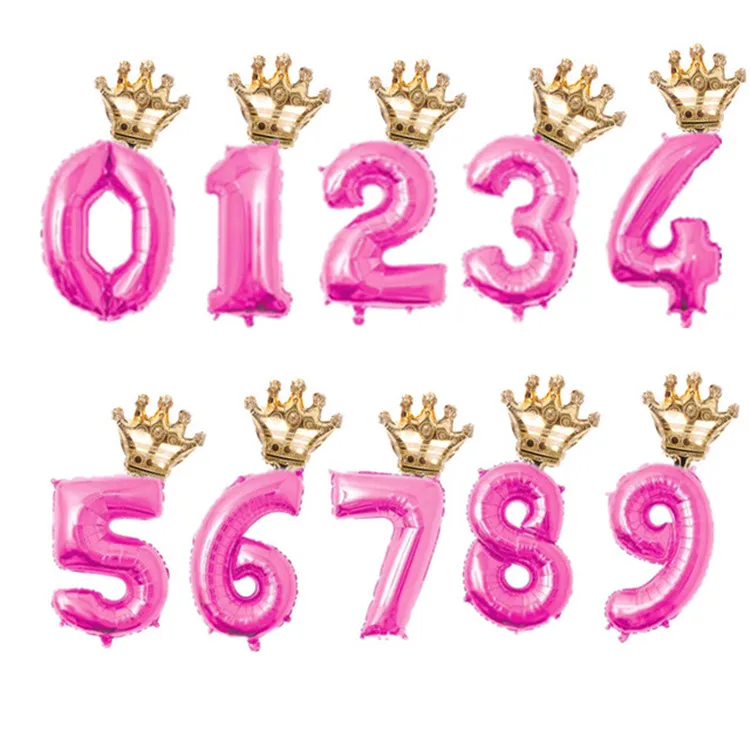 Pink 2 шт./лот 32 дюймов номер Фольга воздушные шары цифры Воздушный баллон детское День рождения и надписью «Wild One» для вечерние украшения - Цвет: Pink