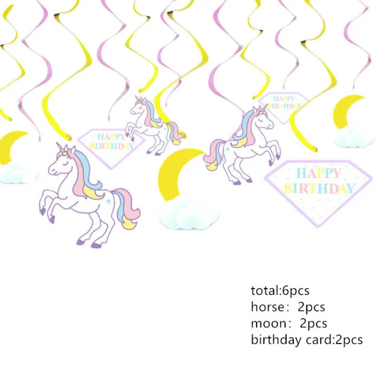 6 шт. подвесные украшения в виде единорога|Украшения своими руками для вечеринки|