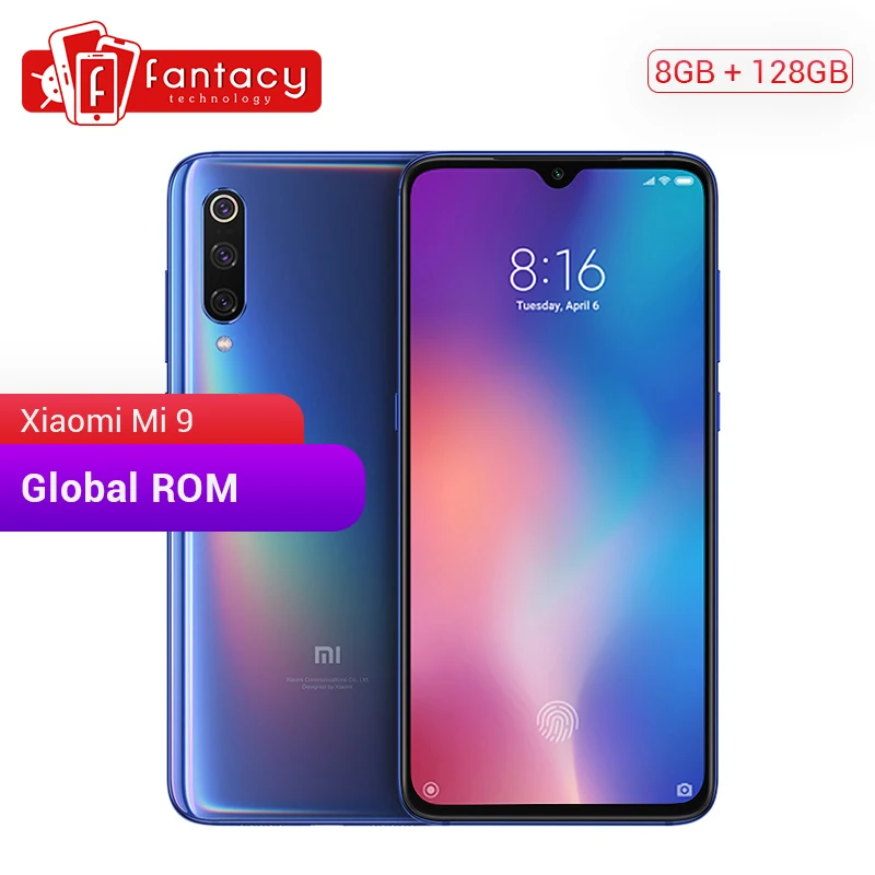 Глобальный Встроенная память Сяо mi 9 8 GB 128 Snapdragon 855 Octa Core 6 39 &quot1080 P AMOLED смартфон 48MP