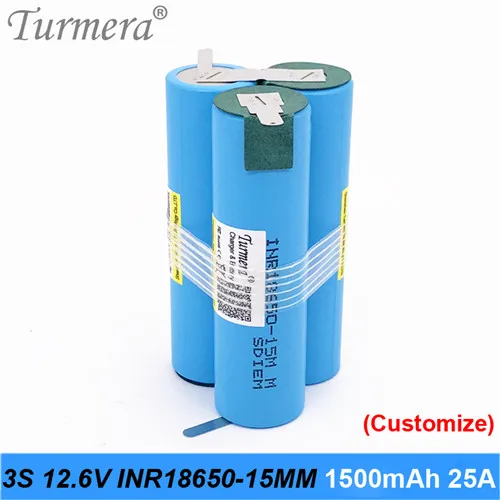 3S-battery-pack-P 3 S 12,6 V 4S 16,8 V 5s 18 V аккумулятор INR18650-15MM 1500 mah 25A разрядный ток для шуруповой отвертки батареи(настройка - Цвет: 3S-battery-pack-P