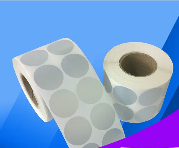 

2500pcs 25mm round clean blank matte silver PET stickers in roll for self-printing