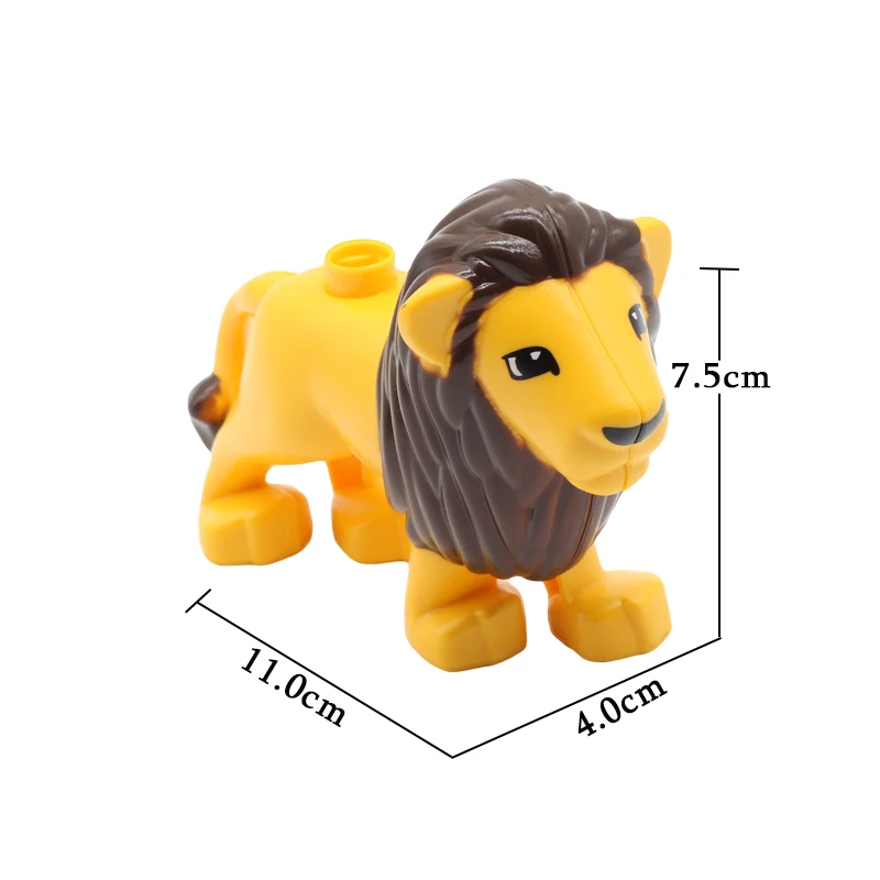 Male lion Строительные блоки большого размера, аксессуары, милые животные, зоо, совместимые с Duplos, кирпичи, медведь, тигр, Лев, слон, панда, Набор детских игрушек, подарок - Цвет: Male lion