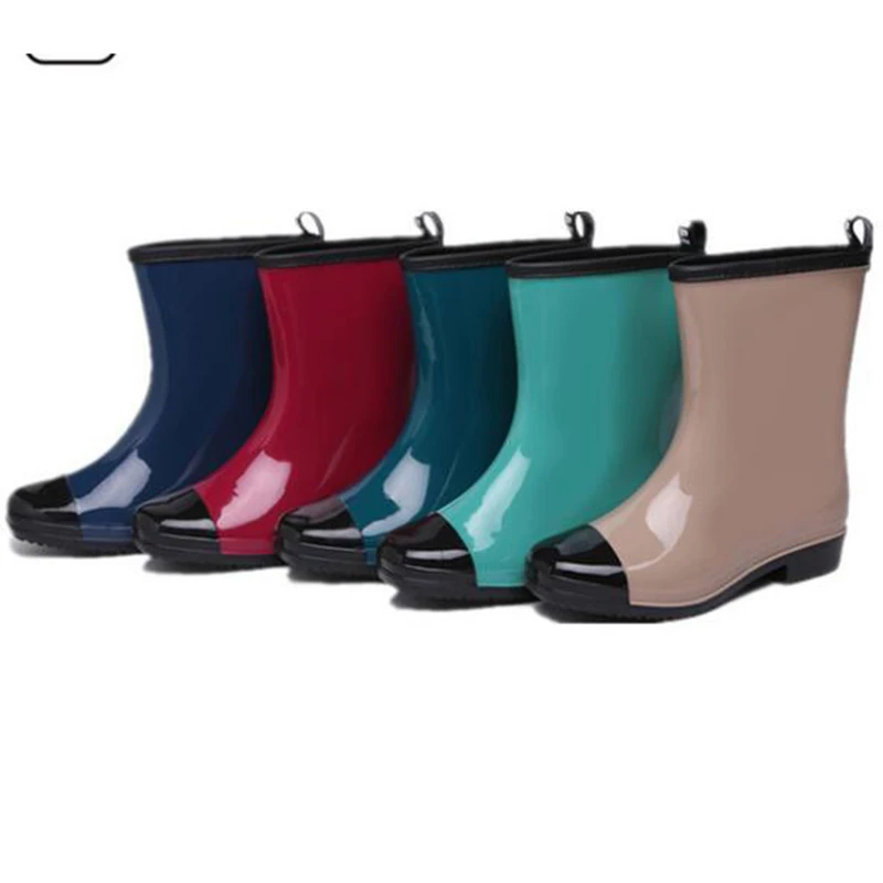 women boots Mixed Colors Rain Boots Women Waterproof Water Shoes Woman Rainboots Slip-on botas mujer Warm Sock rain sy413 |